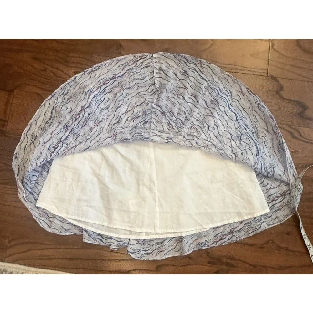 Free People White Blue Red Abstract Tiered‎ Lined A-Line Mini Skirt Size S
